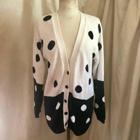 Vintage 2000’s polka dot tattoo style graphic cardigan